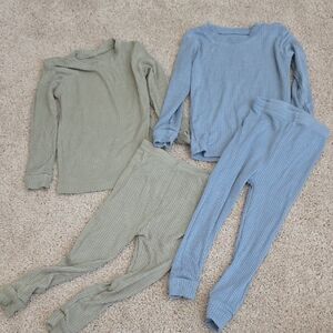Kids Pajama Set in Blue and Green